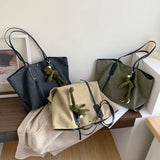 Canvas Handbag Large Capacity College Bag Purse Shoulder Bag