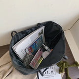 Canvas Handbag Large Capacity College Bag Purse Shoulder Bag