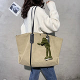 Canvas Handbag Large Capacity College Bag Purse Shoulder Bag
