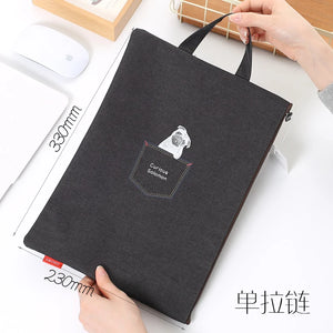 Canvas Document Bag Waterproof Outdoor Portable Storage Bag