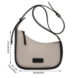 Canvas Texture Messenger Bag with Wide Shoulder Strap for Women
