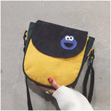 Canvas Ladies Shoulder Bag Soft Casual Girl Flip Zipper Solid
