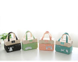 Canvas Lunch Box Insulation Bag Outdoor Picnic Carry-on Storage Work School
