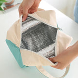 Canvas Lunch Box Insulation Bag Outdoor Picnic Carry-on Storage Work School
