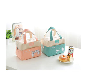 Canvas Lunch Box Insulation Bag Outdoor Picnic Carry-on Storage Work School