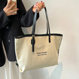 Large Capacity Women's Canvas Tote Bag for Shopping and Shoulder