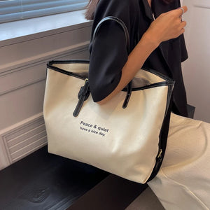 Large Capacity Women's Canvas Tote Bag for Shopping and Shoulder