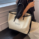 Large Capacity Women's Canvas Tote Bag for Shopping and Shoulder