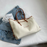 Large Capacity Women's Canvas Tote Bag for Shopping and Shoulder