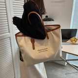 Large Capacity Women's Canvas Tote Bag for Shopping and Shoulder