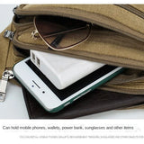 Canvas Waist Bag Men's Multi-Compartment Sports Chest Bag