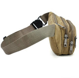 Canvas Waist Bag Men's Multi-Compartment Sports Chest Bag