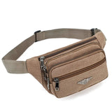 Canvas Waist Bag Men's Multi-Compartment Sports Chest Bag