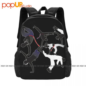 Capoeira Fighter Silhouettes Backpack Large Capacity Bookbag