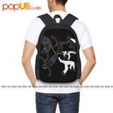 Capoeira Fighter Silhouettes Backpack Large Capacity Bookbag
