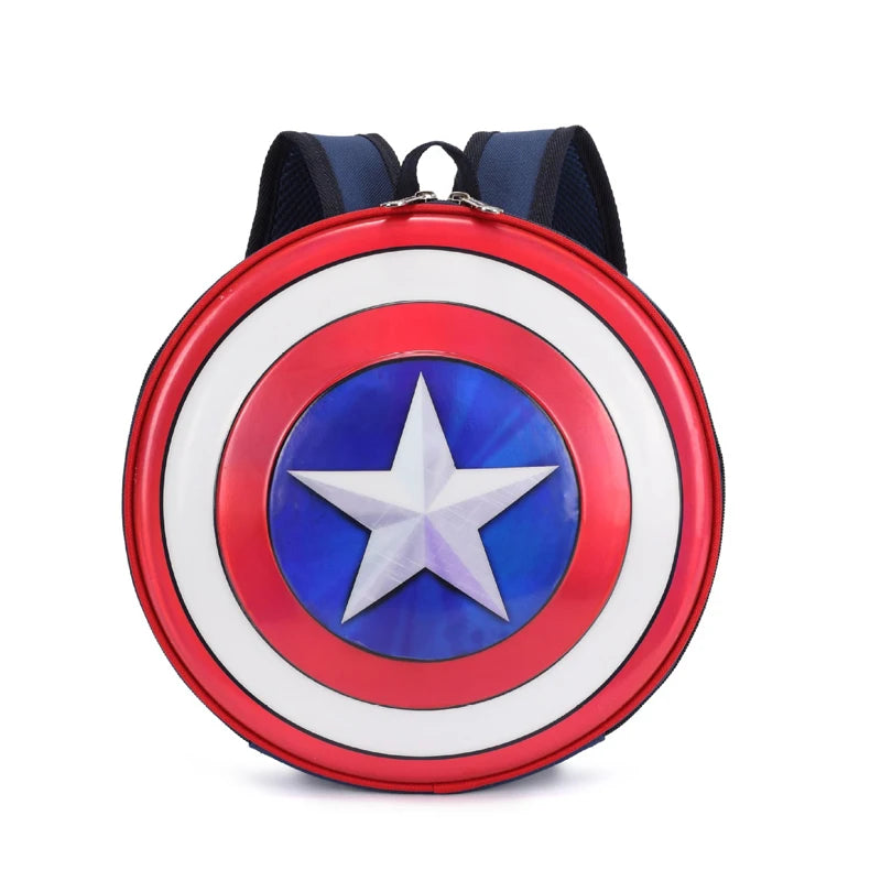 Captain America Shield Backpack Mini Schoolbag Round Travel Bag Sports Pack