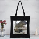 Funny Capybara Eco Canvas Shoulder Bag Shopping Tote HandBag