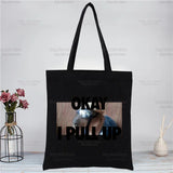 Funny Capybara Eco Canvas Shoulder Bag Shopping Tote HandBag