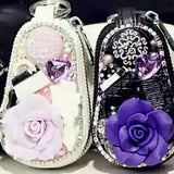 Cartoon Flower Key Bag Hand Flash Diamond Key Holder Purse