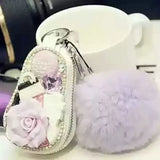Cartoon Flower Key Bag Hand Flash Diamond Key Holder Purse