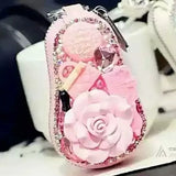 Cartoon Flower Key Bag Hand Flash Diamond Key Holder Purse