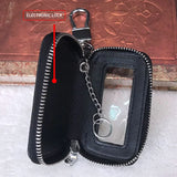 Leather Car Key Bag with See-through Window