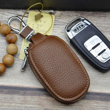 Leather Car Key Bag with See-through Window