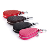 Car Key Bag PU Leather Keychain Holder Zipper Pouch Purse