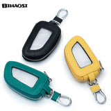 Universal Leather Car Key Bag - Transparent Key Chain