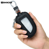 Universal Leather Car Key Bag - Transparent Key Chain