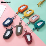 Universal Leather Car Key Bag - Transparent Key Chain