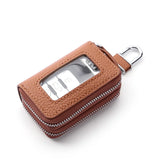 Car Key Bag Leather Multi-function Double Zipper