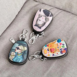 Oval Car Key Case Mini Storage Bag Unisex Key Bag Men Women
