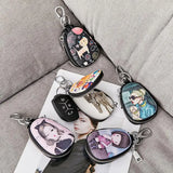 Oval Car Key Case Mini Storage Bag Unisex Key Bag Men Women