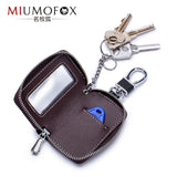 Leather Car Key Case Holder Waist Hanging Keychain Multifunction Bag