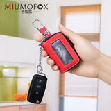 Leather Car Key Case Holder Waist Hanging Keychain Multifunction Bag