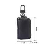 Mini Leather Key Holder with Zipper Closure