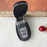 Leather Car Key Case Keychain Zipper Pouch Snake Pattern Key Holder