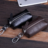 Car Key Case PU Leather Key Holder Zipper Bag Keychain Pouch Organizer
