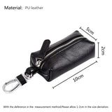 Car Key Case PU Leather Key Holder Zipper Bag Keychain Pouch Organizer