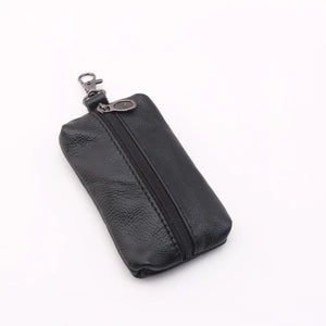 Leather Car Key Case Wallet Zipper Bag Keychain Holder Organizer