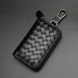 Sheepskin Weaving Zipper Car Key Case Multi-functional Key Bag