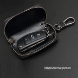 Sheepskin Weaving Zipper Car Key Case Multi-functional Key Bag