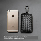 Sheepskin Weaving Zipper Car Key Case Multi-functional Key Bag