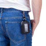 Leather Car Key Holder Double Zipper Square Key Case
