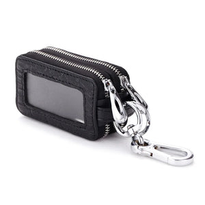 Leather Car Key Case Double Zipper Key Wallets Keys Organizer Keychain Bag
