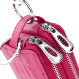 Leather Car Key Case Double Zipper Key Wallets Keys Organizer Keychain Bag