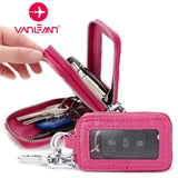 Leather Car Key Case Double Zipper Key Wallets Keys Organizer Keychain Bag