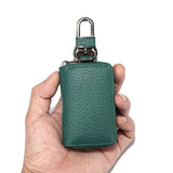 Leather Car Key Organizer for Women Zipper Key Case Bag Pouch