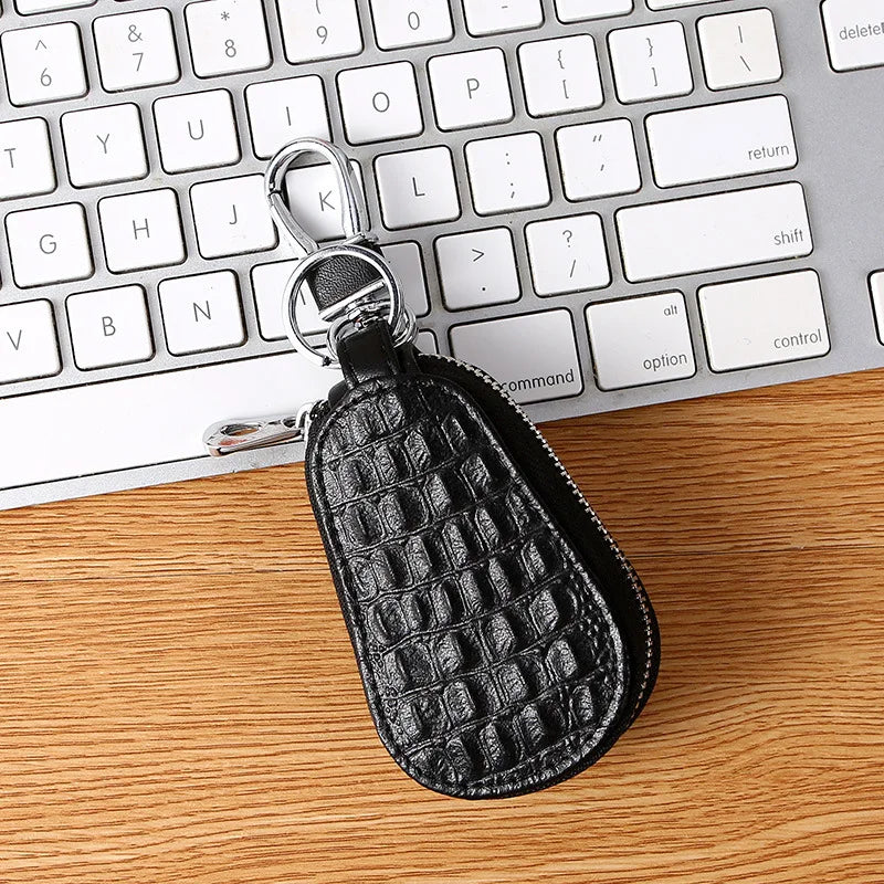 Crocodile Pattern Car Key Pouch Holder Organizer Chain Key Wallet for Women